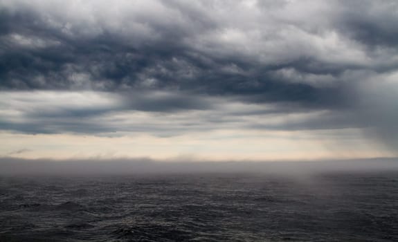 Storm on Lake Ladoga in Russia