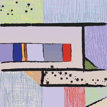 modern art abstract painting. Multicolor pattern digital illustration, freehand drawing