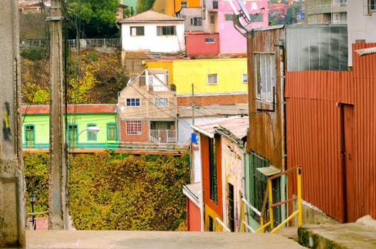Bright colorful houses in Valparaiso, Chile