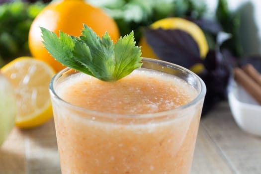 Healthy detox ginger drink with other healthy ingredients