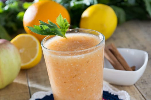 Healthy detox ginger drink with other healthy ingredients