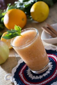 Healthy detox ginger drink with other healthy ingredients