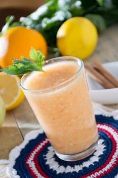 Healthy detox ginger drink with other healthy ingredients