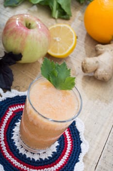 Healthy detox ginger drink with other healthy ingredients