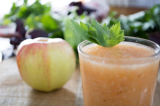 Healthy detox ginger drink with other healthy ingredients