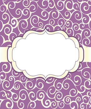 Vintage frame background invitation ornament. Vector  illustration.