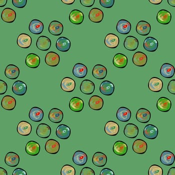 Abstract circles background seamless vector pattern. Vector illustration.