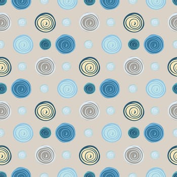 Abstract circles seamless pattern background. Vector illustration.