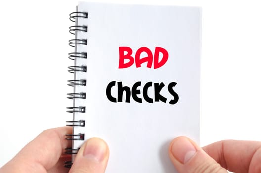 Bad checks text concept isolated over white background