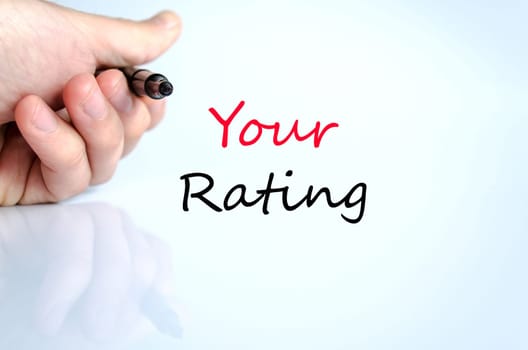 Your rating text concept isolated over white background