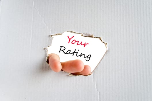 Your rating text concept isolated over white background
