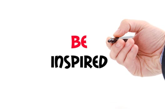 Be inspired text concept isolated over white background
