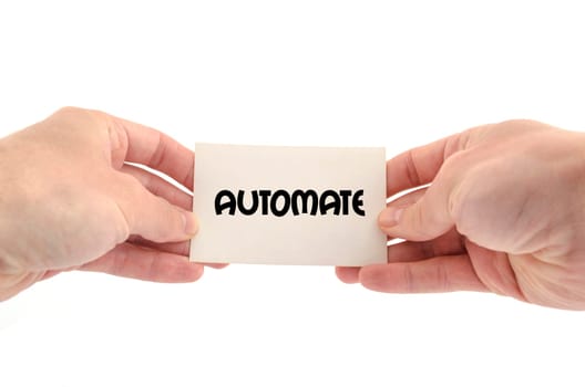 Automate text concept isolated over white background