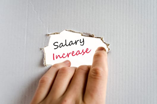 Salary increase text concept isolated over white background
