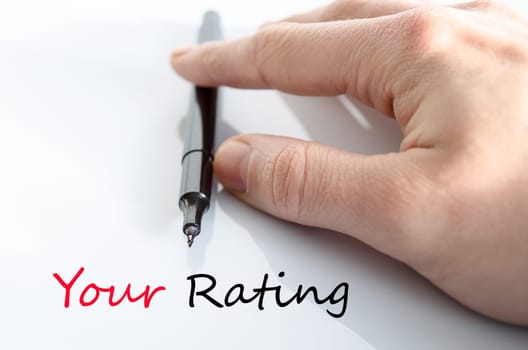 Your rating text concept isolated over white background