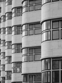 Side view of the façade of the Shell House in Berlin on reichspietschufer (Kreuzberg).