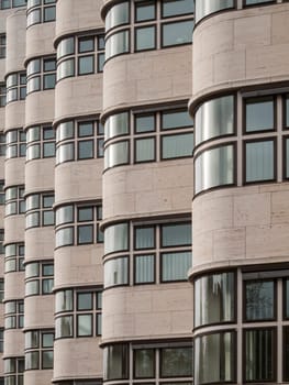 Side view of the façade of the Shell House in Berlin on reichspietschufer (Kreuzberg).
