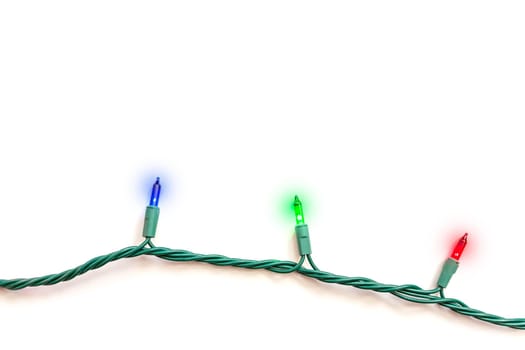 Christmas lights isolated on white