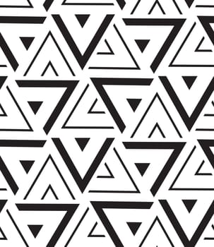 Vector seamless pattern. Modern geometric texture. Repeating abstract background. Triangle linear grid from striped elements