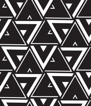 Vector seamless pattern. Modern geometric texture. Repeating abstract background. Triangle linear grid from striped elements