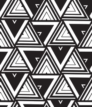 Vector seamless pattern. Modern geometric texture. Repeating abstract background. Triangle linear grid from striped elements