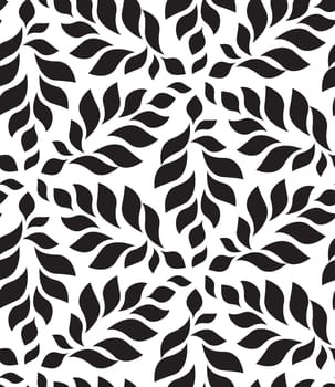 Vector geometric seamless pattern. Modern floral, leaves texture, repeating background