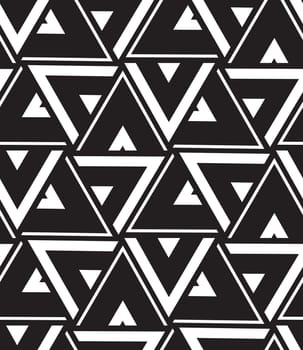 Vector seamless pattern. Modern geometric texture. Repeating abstract background. Triangle linear grid from striped elements