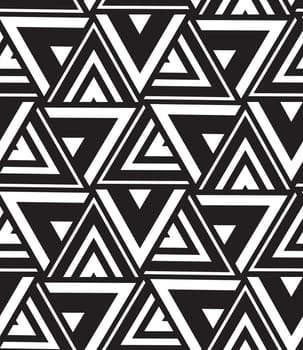 Vector seamless pattern. Modern geometric texture. Repeating abstract background. Triangle linear grid from striped elements