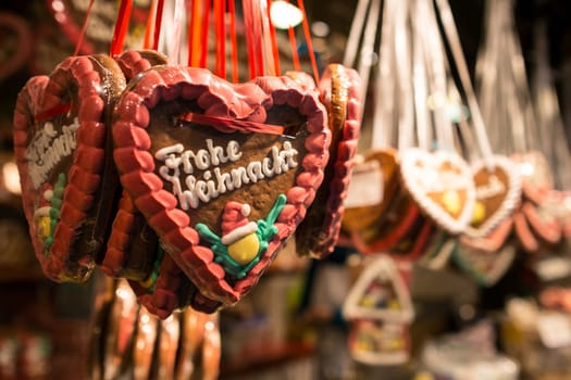 Sweets Merry Christmas as a gingerbread heart
