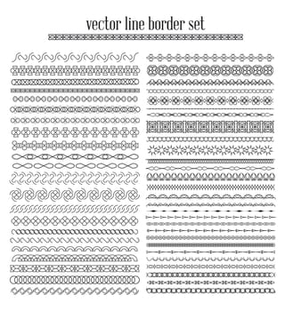 Vector lines, border divides set. Universal elements seamless lines for your design