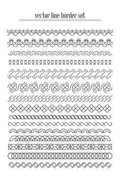 Vector lines, border divides set. Universal elements seamless lines for your design