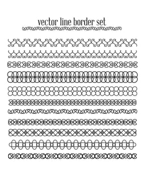 Vector lines, border divides set. Universal elements seamless lines for your design