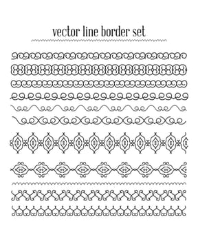 Vector lines, border divides set. Universal elements seamless lines for your design