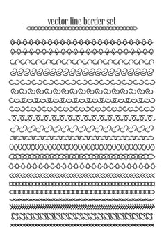 Vector lines, border divides set. Universal elements seamless lines for your design