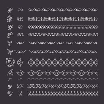 Vector lines, border divides set. Universal elements seamless lines for your design