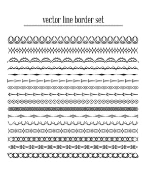Vector lines, border divides set. Universal elements seamless lines for your design