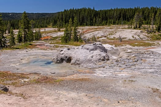 Thermal Formation in the Wilderness of the Shoshone Basin in Yellowstone National Park in Wyoming