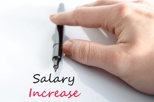 Salary increase text concept isolated over white background
