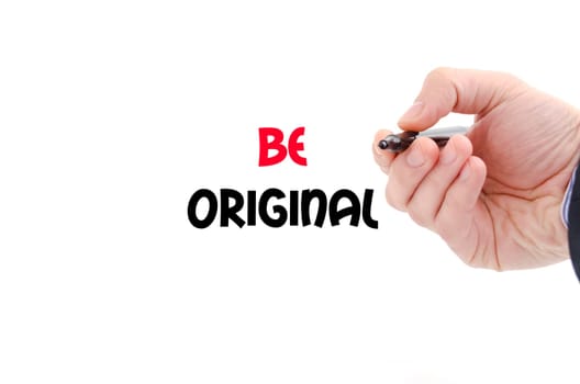 Be original text concept isolated over white background
