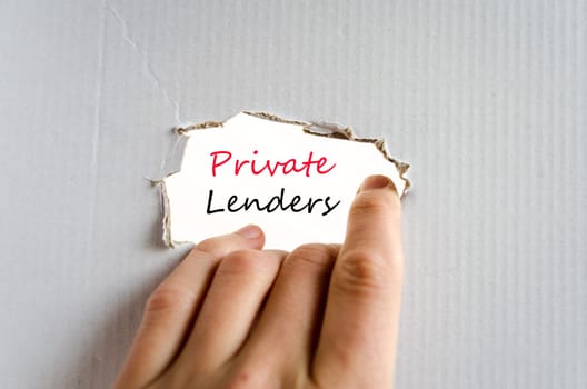 Private lenders text concept isolated over white background