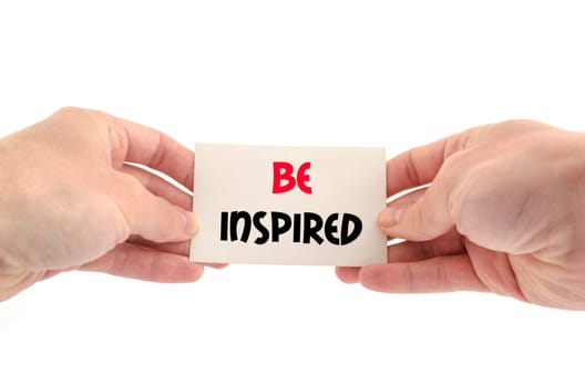 Be inspired text concept isolated over white background