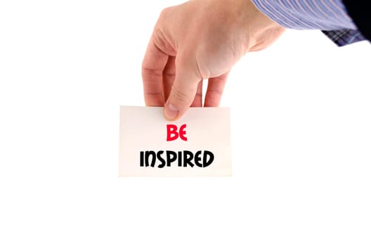 Be inspired text concept isolated over white background