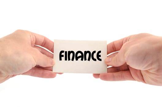 Finance text concept isolated over white background