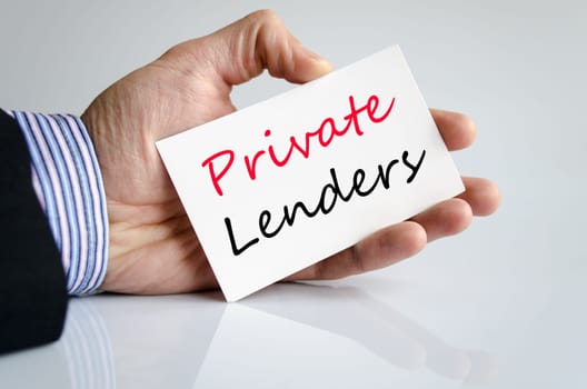 Private lenders text concept isolated over white background