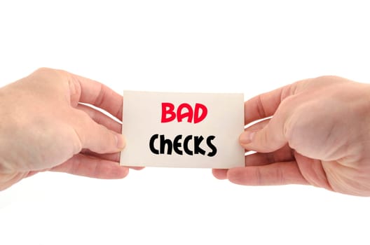 Bad checks text concept isolated over white background