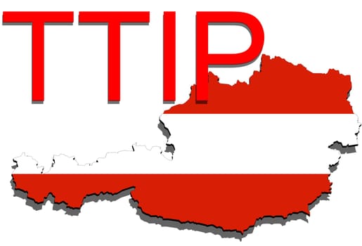 ttip - transatlantic trade and investment partnership on austria map