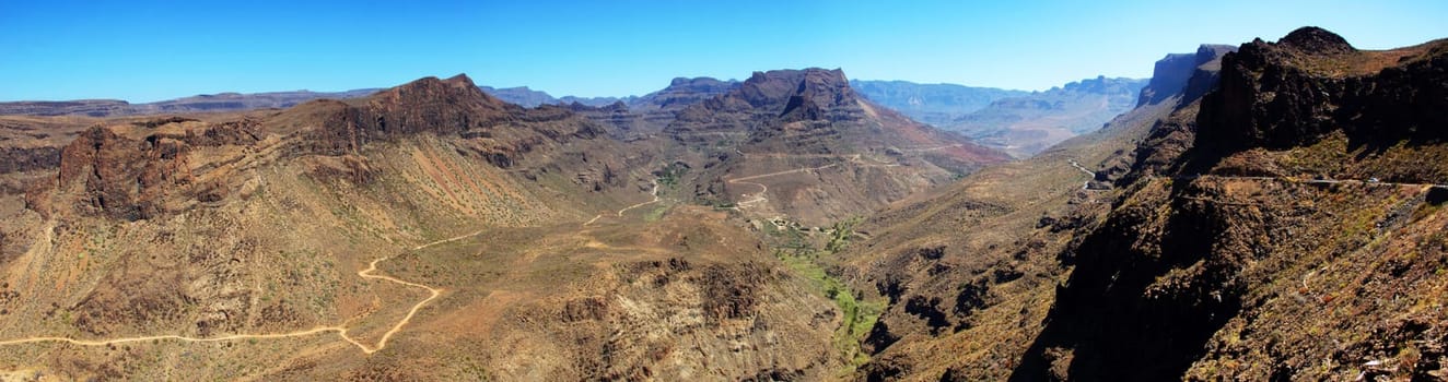 View from Mirador Fataga to the Barranco de Fataga on Cran Canaria