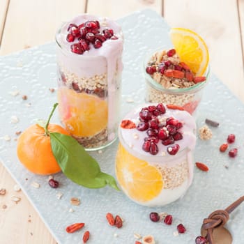 Muesli with yoghurt and fresh fruits