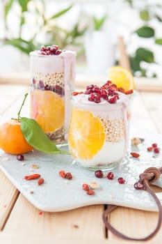 Muesli with yoghurt and fresh fruits