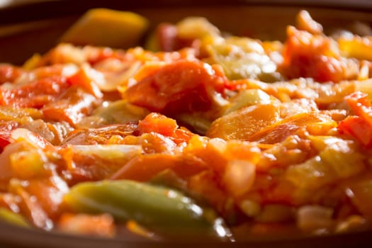 Closeup of delicious stew with mixed vegetables.
